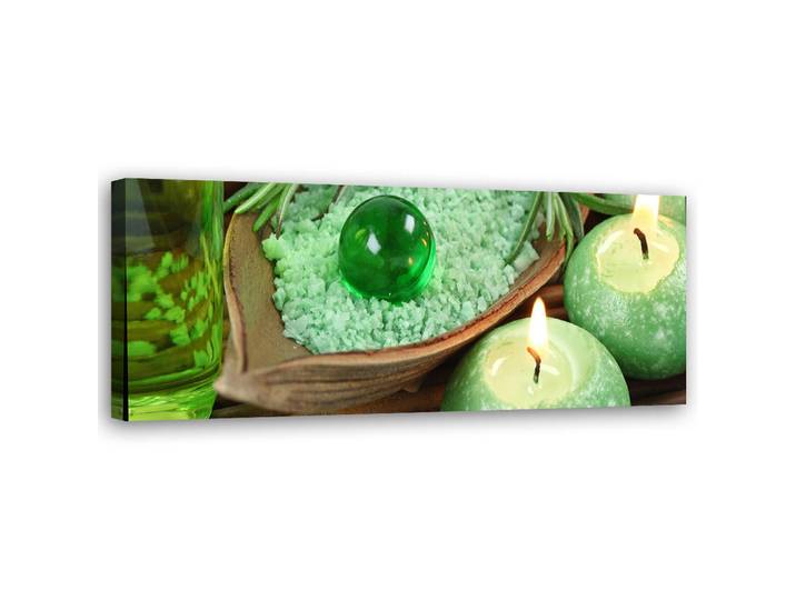 Feeby Wandbild türkisfarbene zen kerze, Türkis, Orientalisch, Rechteckig, 90x30 cm, Bilder & Rahmen, Bilder, Leinwandbilder