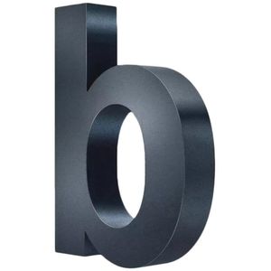 Metzler Hausnummer 3D, anthrazit aus Edelstahl, 20cm Höhe, mit 3D-Effekt, zum Stecken, Buchstabe b