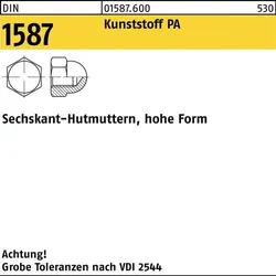 Sechskanthutmutter DIN 1587 M16 Polyamid natur 100 Stück