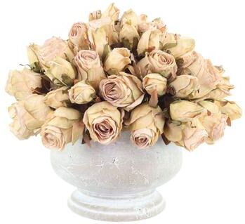Creative Labs Dried Rose Bouquet in Stone Pot