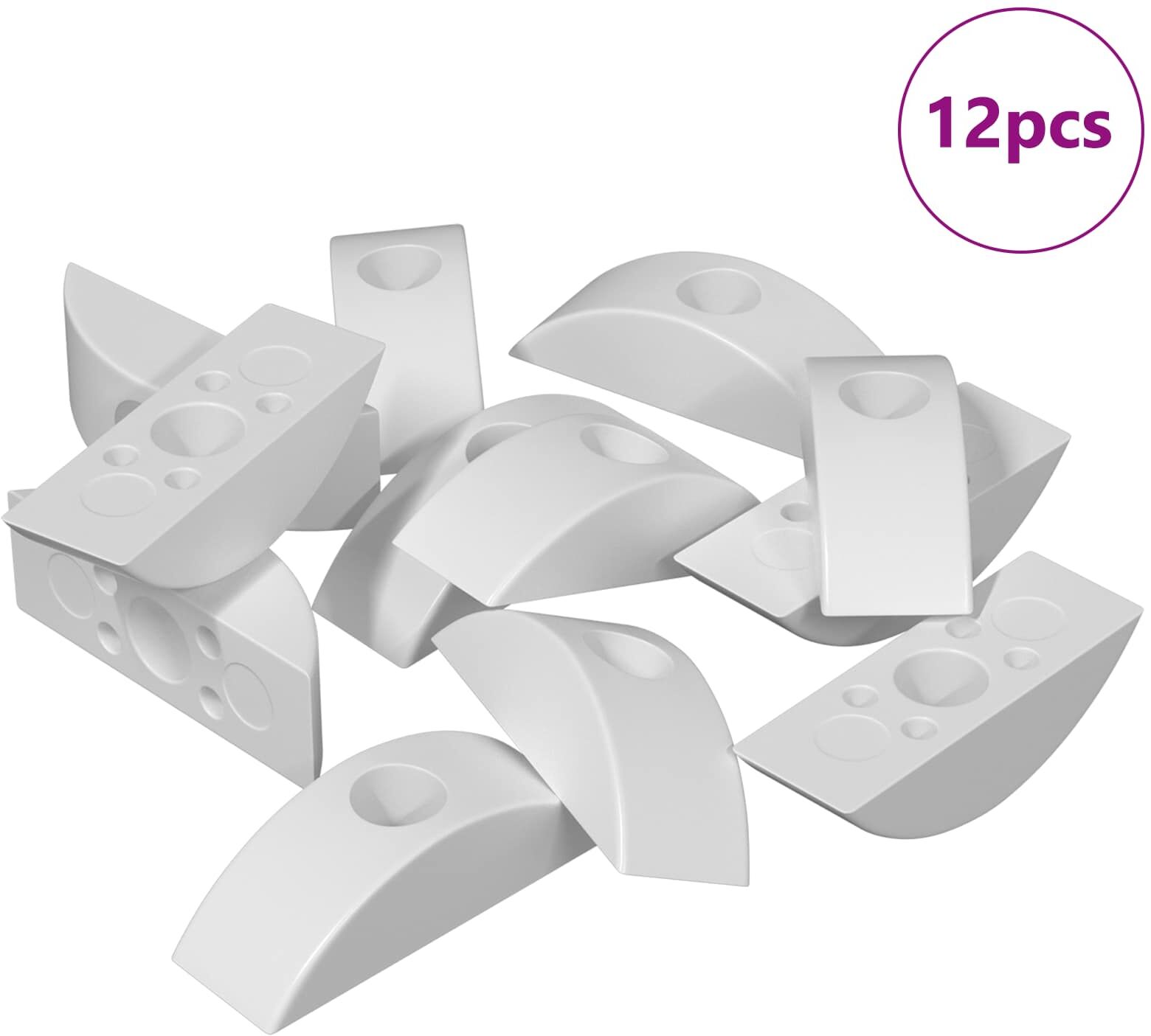 vidaXL Half-moon Washer 12 pièces Blanc M6 Polypropylène