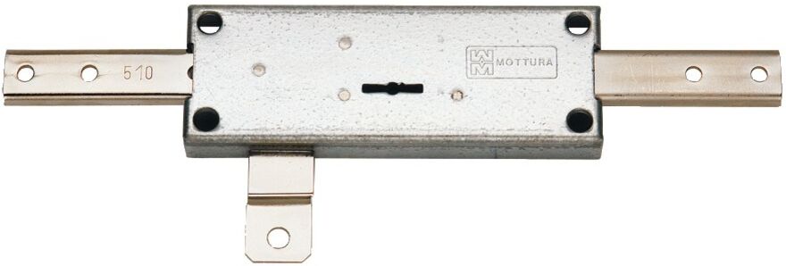 Serrure de rideau métallique 3 points de fermeture central à double panneton zingué MOTTURA 45853