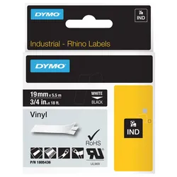 DYMO IND 1805436 - DYMO IND Band Vinyl, 19mm, weiß/schwarz