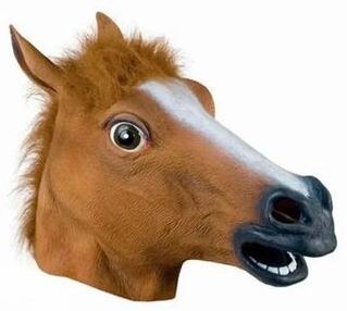 Inspired Living Realistic Horse Head Mask Costume For Halloween, Cosplay & Party Pranks brown