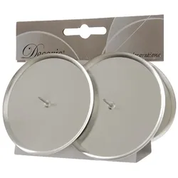 Decoris Adventskranzkerzenhalter Metall Ø 10 cm 4 Stück silber glanz