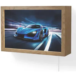 WANDLEUCHTE Auto - Blau - Jungen - Kind LED 30x20 cm Wandlampe