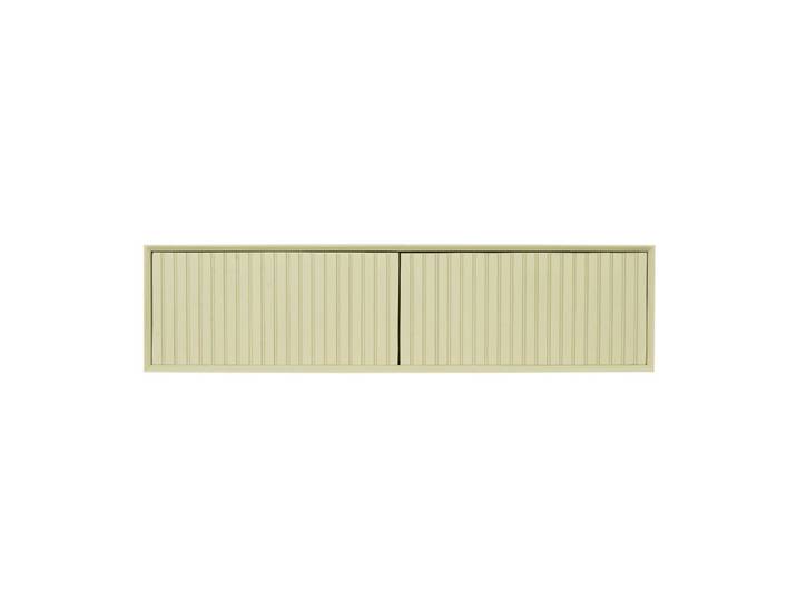 Meuble tv suspendu beige 120 cm 2 portes
