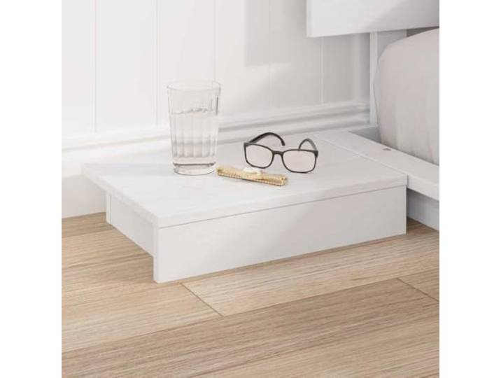 KTHLBRH Bettgestell weiß 200 x 200 cm Holz Rechteckiges Design, Nachttisch inklusive, robuster Rahmen, pflegeleicht für Schlafzimmer