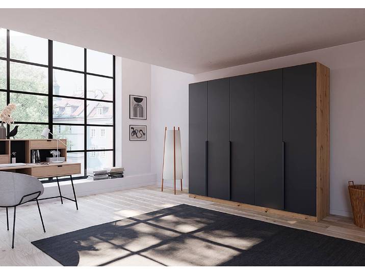 Drehtürenschrank Dark&Wood 226cm Braun/Grau ohne Spiegeltür/-en