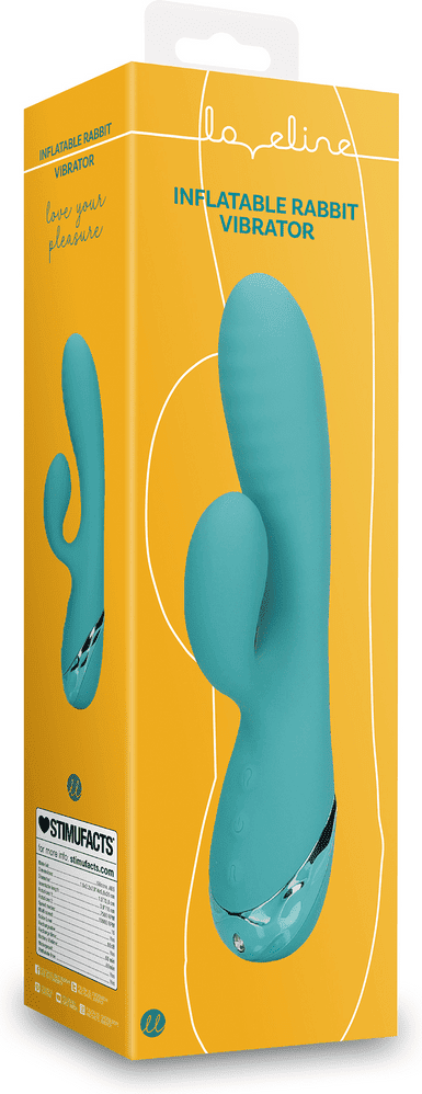 Loveline Inflatable Rabbit Vibrator - Peacock Blue