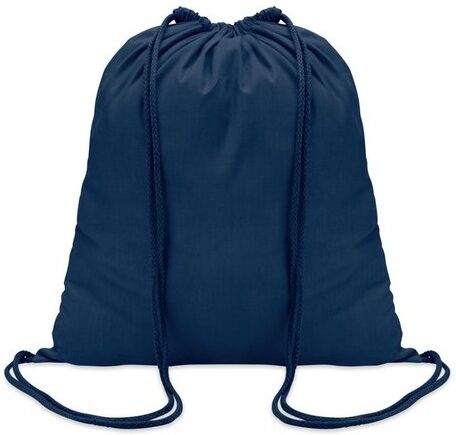 Sac à cordon en coton publicitaire coton bleu