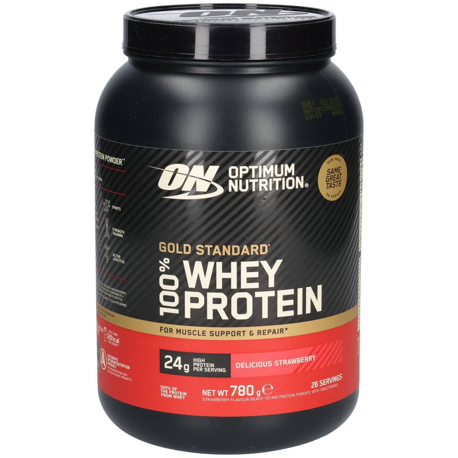 Optimum Nutrition 100% Whey Gold Standard Delicious Strawberry 780 g Puder