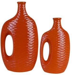 Aria Home Set of 2 Vintage Style Ceramic Vases Decorative Décor