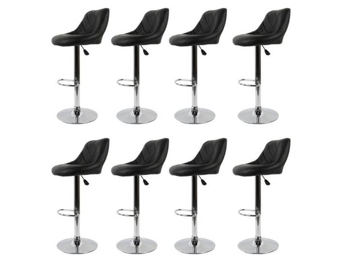 Chaise de bar - BonAchat - Lot de 8 - Noir - Simili - Hauteur réglable