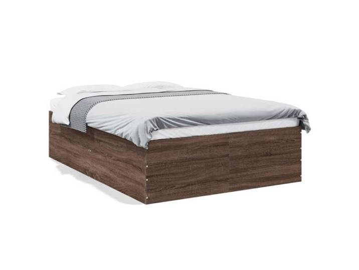 Brun Cadre de lit sans matelas chêne marron 120x190 cm - Structure de lit LV95179