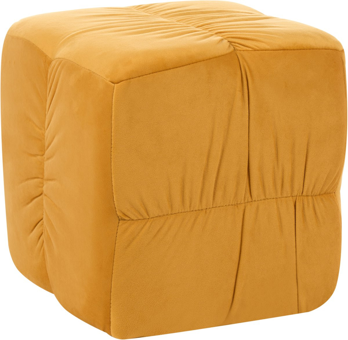 Beliani Poef Velvet Mosterdgeel