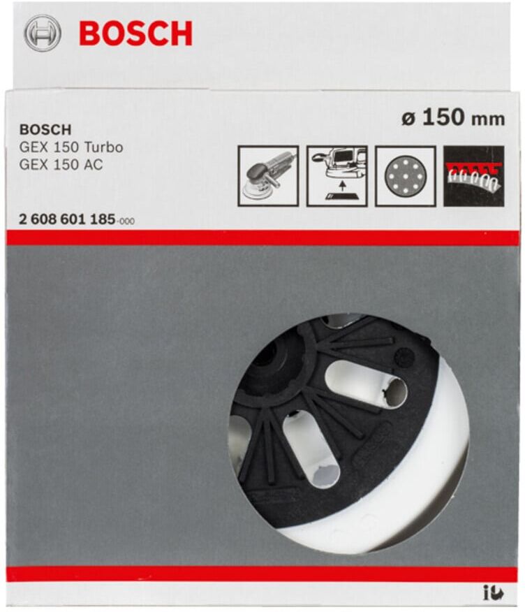 Bosch Professional Schleifteller mittelhart 150 mm für GEX 125-150 AVE GEX 150 - Hochwertiger Schleifteller für gleichmäßigen Schleifdruck und optimale Schleifergebnisse, 2608601185)