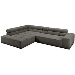 Portobello Ecksofa York Cord Grau Anthrazit