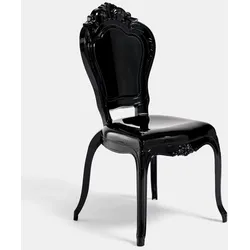 BISCOTTINI INTERNATIONAL ART TRADING Biscottini Schwarze Polycarbonat-Stühle – Gartenstuhl – Kunststoff-Küchen-Esszimmerstuhl – Moderne Sessel – Schlafzimmersessel