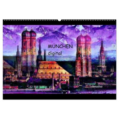 München digital (Wandkalender 2027 DIN A2 quer), CALVENDO Monatskalender