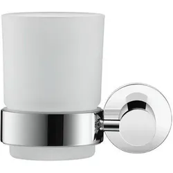 Duravit, Zahnputzbecher, Glashalter D-CODE mit Glas links chrom