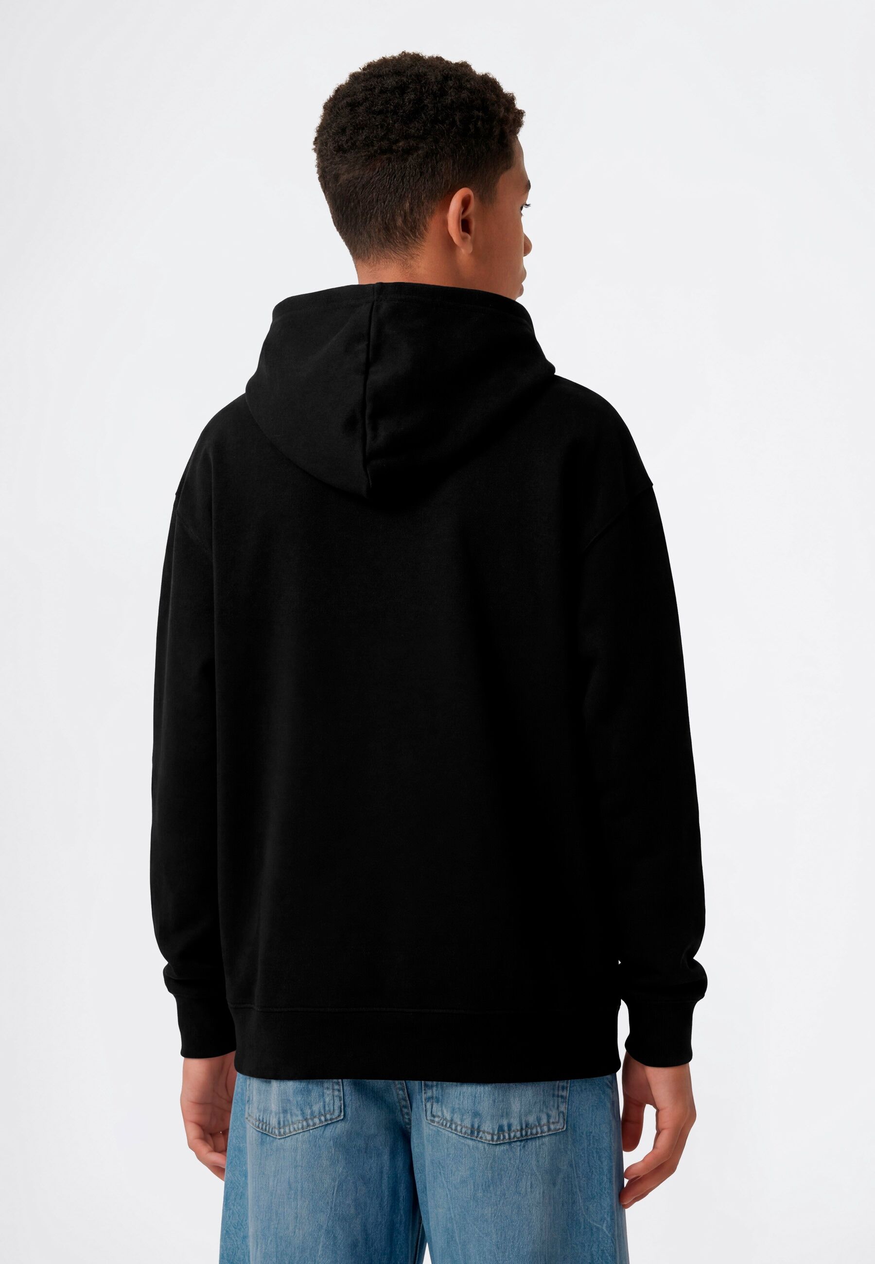 Kapuzensweatshirt CHAMPION "SPORTWEAR HOODIE Standard Fit", Mädchen, Gr. M, schwarz, Obermaterial: 55% Baumwolle, 45% Polyester, Sweatshirts Kapuzensweatshirt, für Kinder und Jugendliche, mit sportlichem Stil, Langarmdesign schwarz M