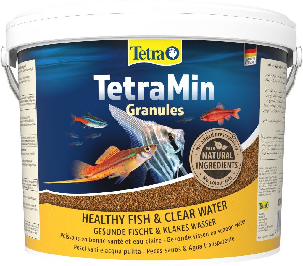 10 litri TetraMin Granules Mangime Completo in Granuli Pellet con Nutrienti di Alta Qualità per Tutti i Pesci Tropicali d'Acqua Dolce da Acquario