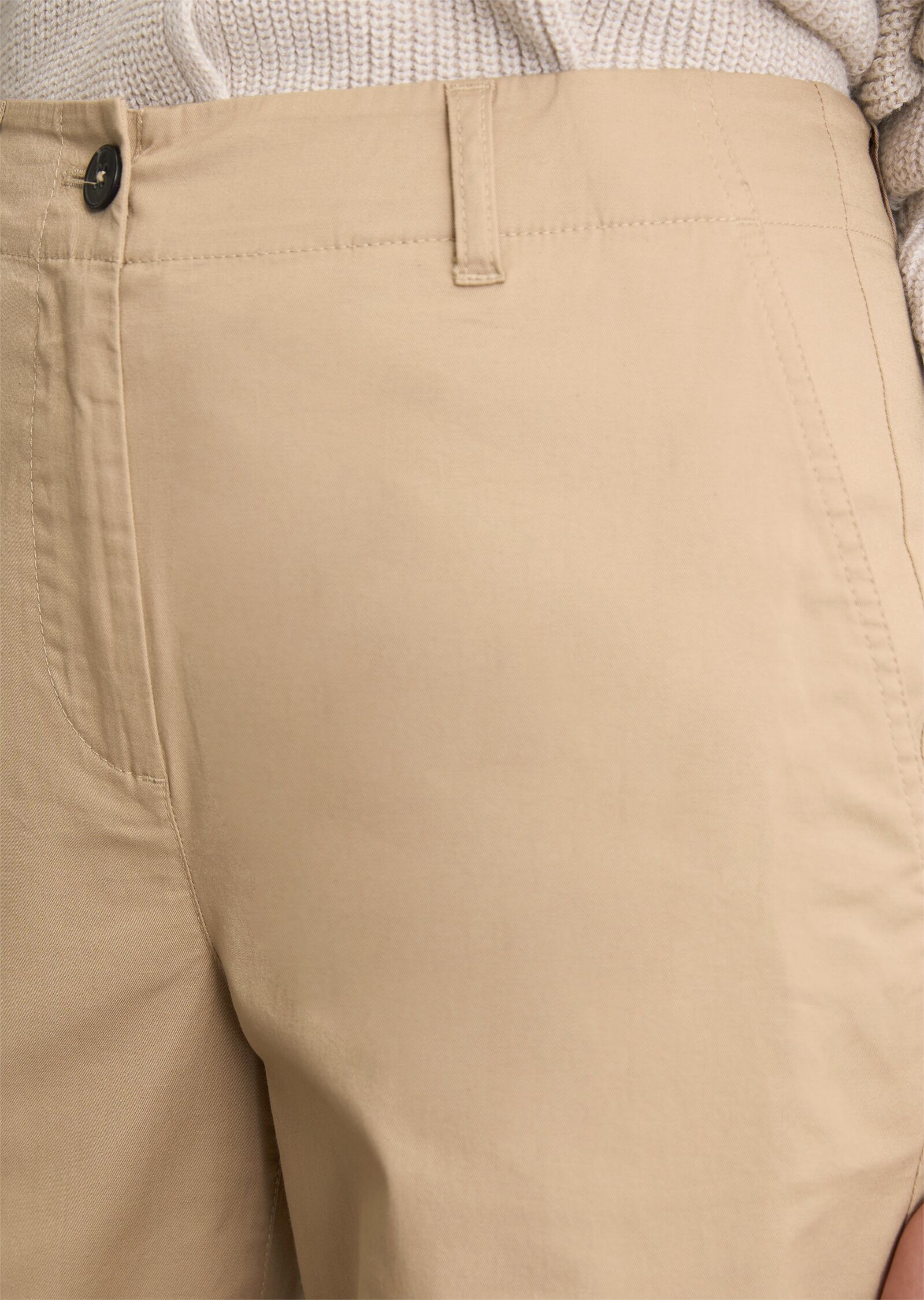Marc O' Polo Chinohose MARC O'POLO "Lande", Damen, Gr. 42, N-Gr, beige (tall teak), Twill, Obermaterial: 97% Baumwolle, 3% Elasthan, weit lang, Hosen Chinohose, weit, aus stretchigem Organic Cotton-Twill tall teak 42, N-Gr