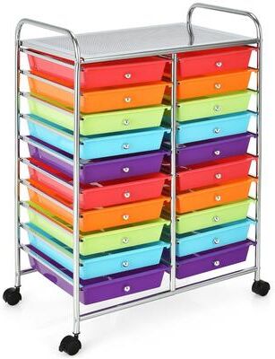 Dovelina 20 Drawers Rolling Storage Cart Studio Organizer