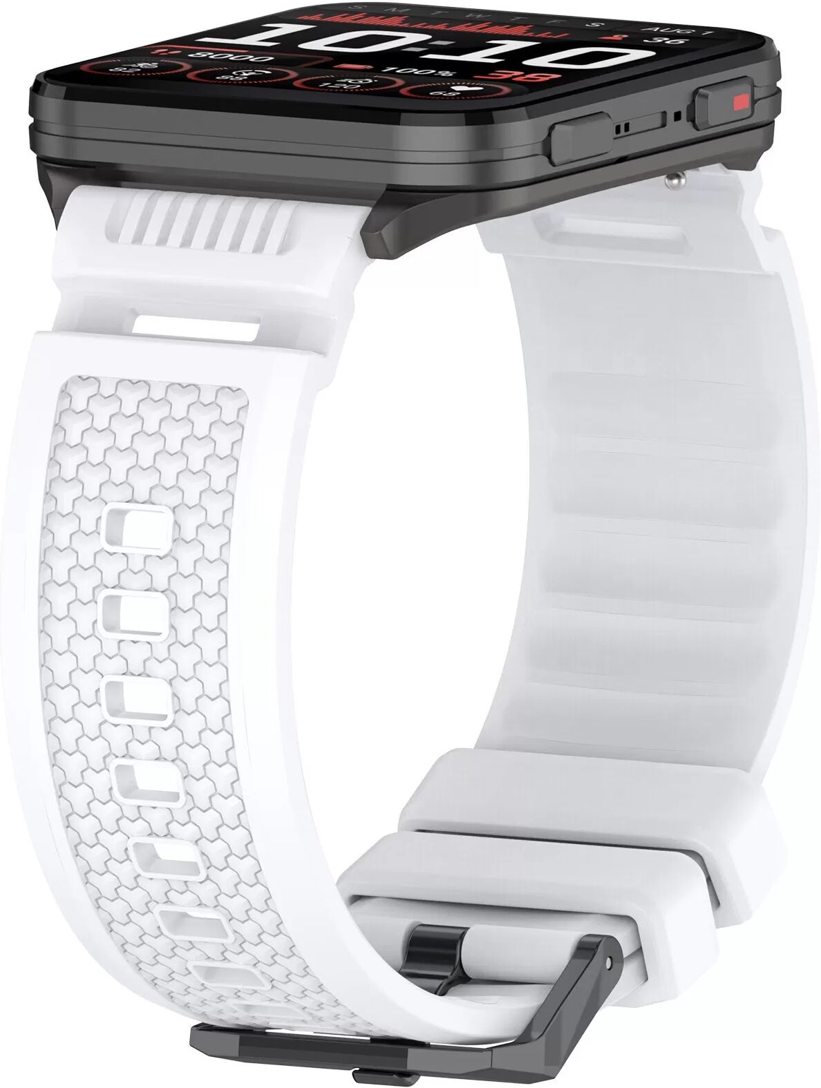 INF Silikonarmband kompatibel mit Garmin Venu X1 – Sportlich, atmungsaktiv und komfortabel Weiß