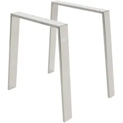 ML-Design Tischbeine 2er-Set Loft 75 × 72 cm Silber – U-Form Tischgestell aus Edelstahl, Industriedesign, stabile Tischkufen für Esstisch oder