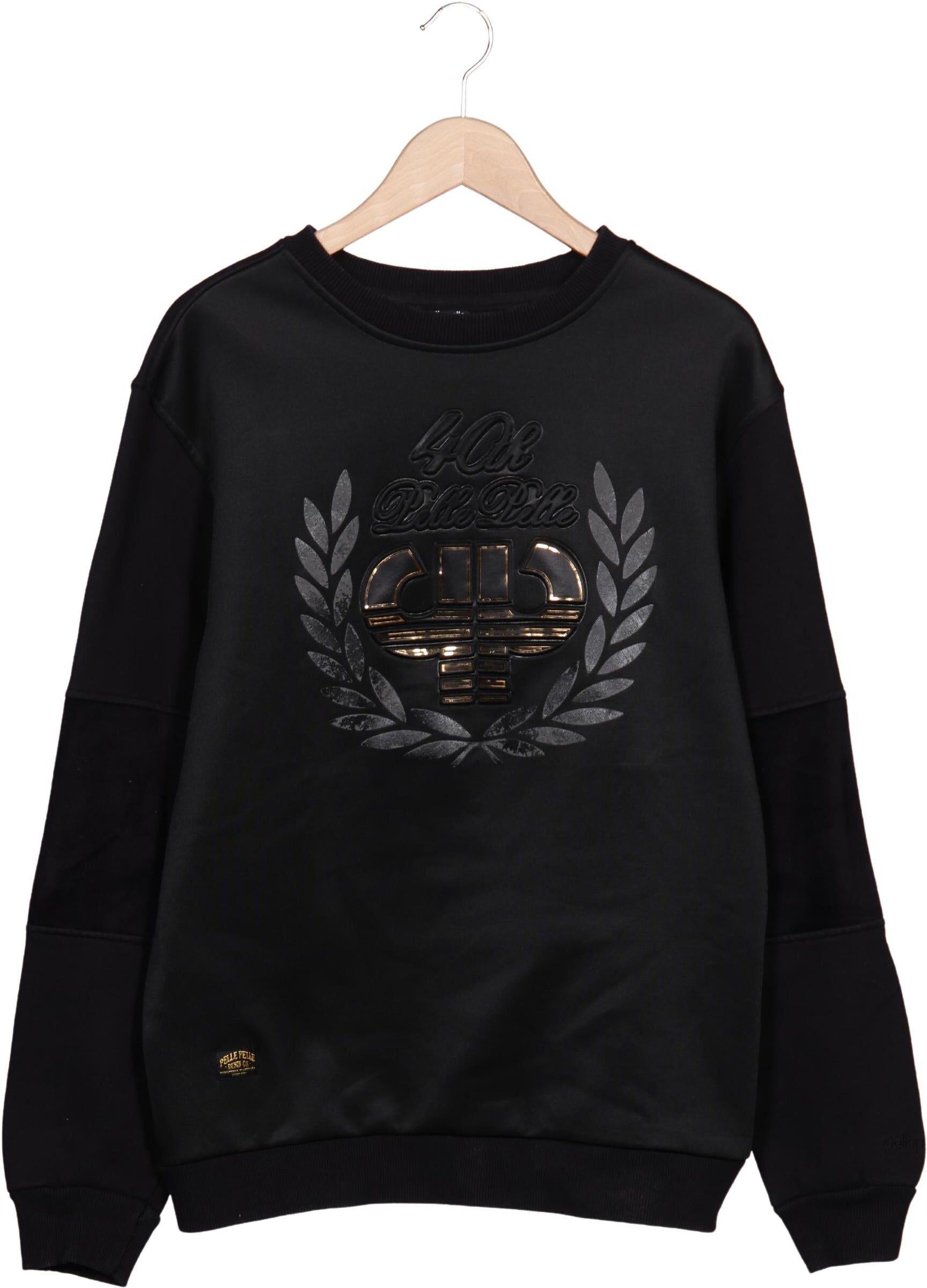 pelle pelle Herren Sweater, Schwarz, Gr. M, Baumwolle / Synthetik - Second Hand