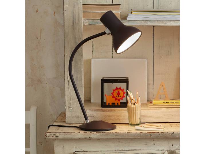 Anglepoise Schreibtischlampe Type 75 Mini, schwarz, für Arbeitszimmer / Büro, Metall, Design, Tischlampe