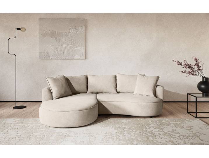 OTTO home Ecksofa Sana L-Form, B: 260 cm, organische Form, Otto.Verlässliche Qualität, Loungesofa mit Wellenunterfederung