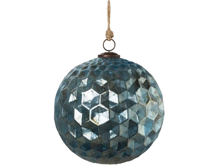 Weihnachtsbaumkugel CREATIV DECO Weihnachtsdeko, Christbaumschmuck, Christbaumkugeln Glas , blau, H:20cm Ø:20cm, Glas, Weihnachtsbaumkugeln, Weihnachtsbaumkugel, gemusterte Oberfläche