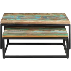 vidaXL, Couchtisch + Beistelltisch, Frances (70 x 70 x 27 cm)