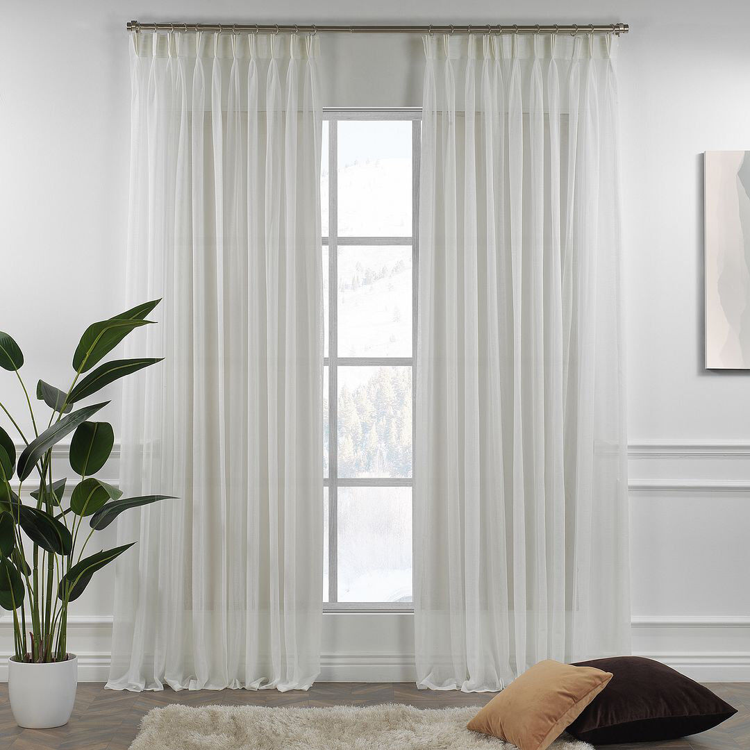 Noine Home Deco Sheer Single Curtain Panel Off White 190cm Width x 145cm Drop