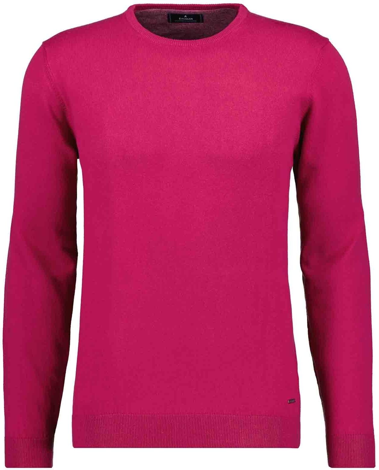 Rundhalspullover RAGMAN, Herren, Gr. 56, lila (purpur), Strick, 95% Baumwolle, 5% Kaschmir, Rundhals, Pullover Rundhalspullover purpur 56