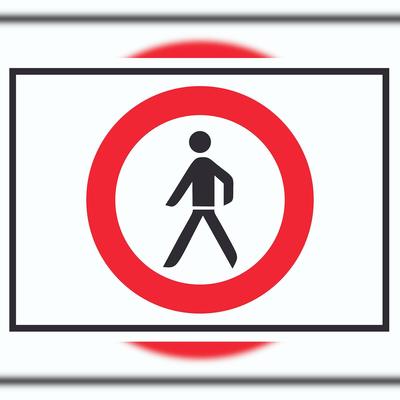 HB-Druck Für Fußgänger verboten Symbol Schild A6 (105x148mm)