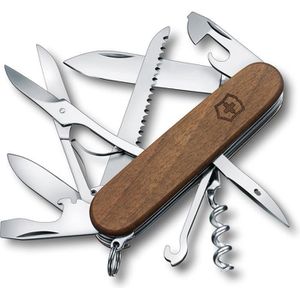 Victorinox Taschenmesser Huntsman Wood 1.3711.63, braun, 13 Funktionen, mit Holzgriff & Edelstahl-Zweihandklinge