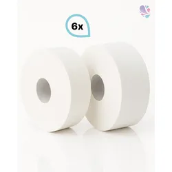 Toilettenpapier JUMBO mit 6 x 300m, 2-lagig, 100% Zellstoff, reißfest, saugstark