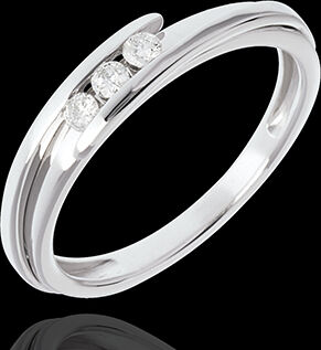 Edenly Trilogie Ring Kostbarer Kokon - Anziehungskraft - WeiÃŸgold - 3 Diamante