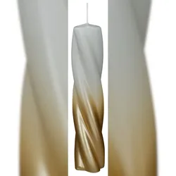 Wiedemann Kerzen Kerzen Elegant Twist Wollweiß-Gold 200 x Ø 40 mm, 1 Stück