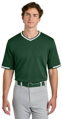 Sport-Tek ST221 Athletic Tough Mesh V-Neck Baseball Jersey T-Shirt in Forest Green size 4XL   Polyester