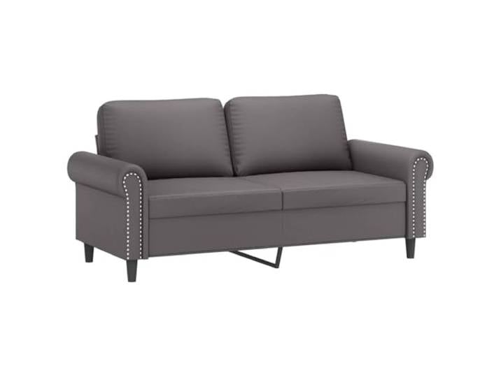 Makastle 2 Sitzer Sofa Couch Grau 140 cm Kunstleder
