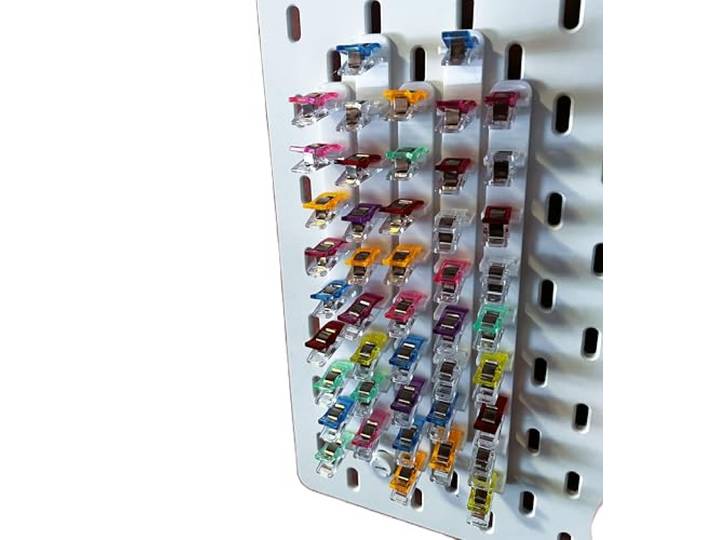 JL House Lot de 5 supports de pinces à coudre pour système de panneau perforé IKEA Skadis en plastique PLA