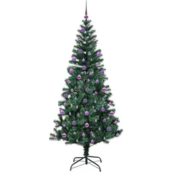 vidaXL, Weihnachtsbaum, Nova (mit LEDs &lilafarbenen Kugeln) (210 cm)