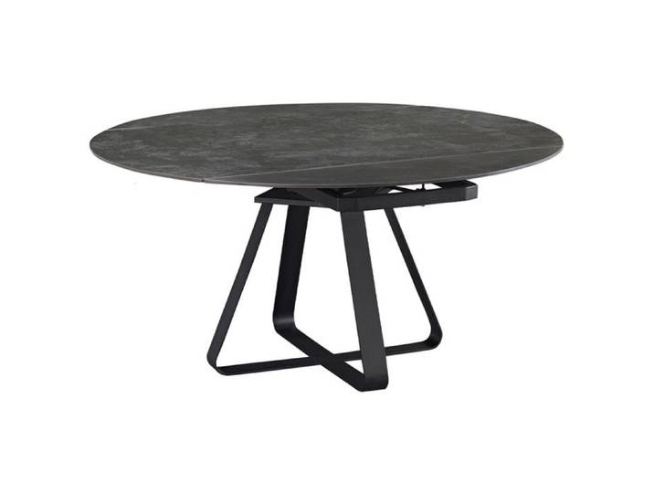 Table extensible D. 150 cm céramique gris anthracite et métal - SKYE Meubletmoi