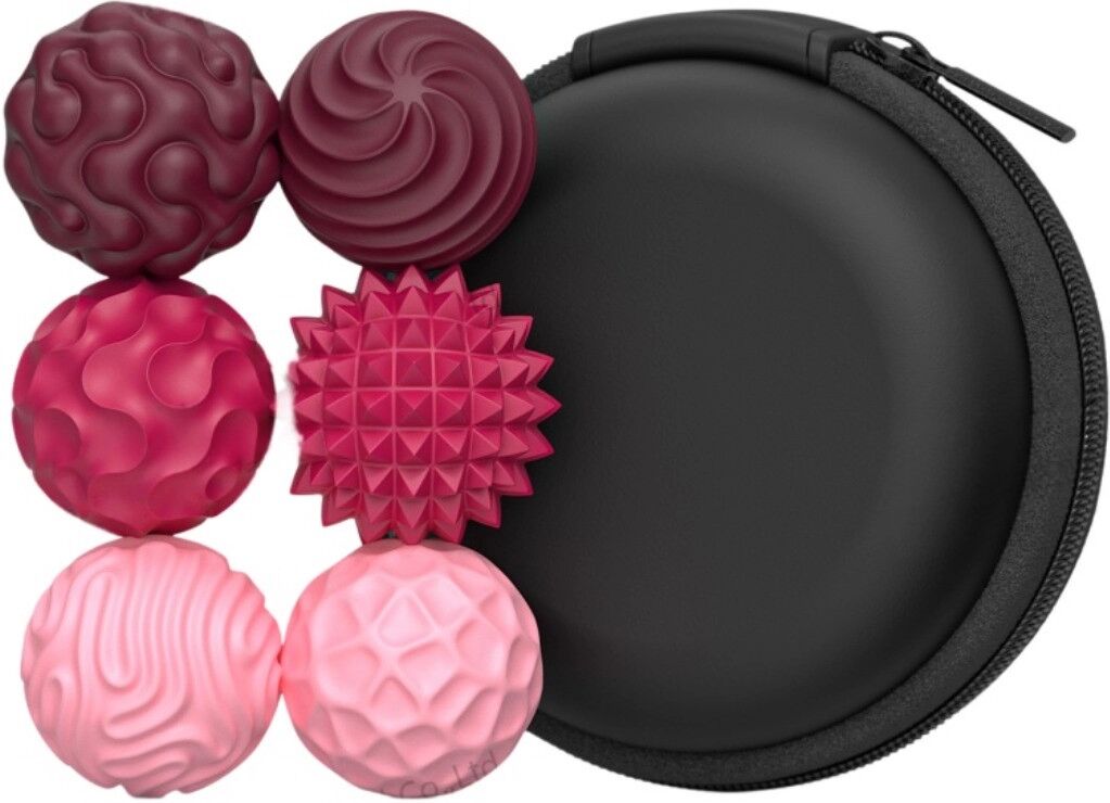 INF Silikon Sensorische Magnetkugeln 6er-Pack — EU-patentiert, lebensmittelechtes Silikon mit starken integrierten Magneten und Rosenrot
