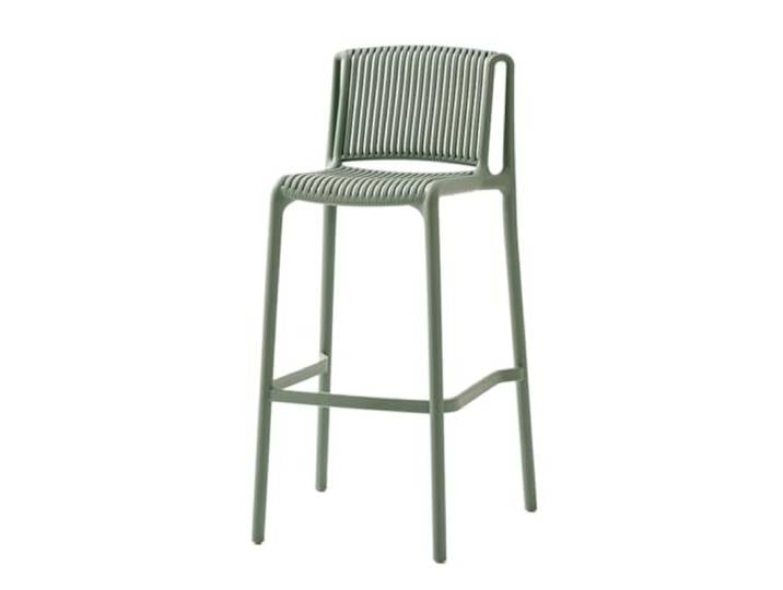 VNCdfhETs Barstuhl Nordische Minimalistische Barhocker, Stapelbare Aus Kunststoff Mit Rückenlehne Barhocker(Grün)